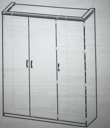 Three-door cupboard