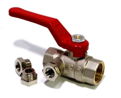 Ball valve with thermosensor nickel-plated Dist, series "Special" DN15 1/2" BP-BP, H521P