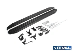 Sill plate "Premium-Black" A180ALB + fastening kit, RIVAL, Hyundai Tucson 2021-, Hyundai Sant