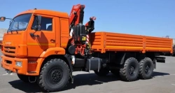 Flatbed truck model 675416-32 with CMU (INMAN IT200 JSC) on KAMAZ 43118-50 chassis