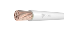 Flexible wires for electrical installations, with insulation made of halogen-free polymer composites, without sheathing for volt