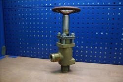 Shut-off angle valve ITSHL.491211.014 for air pipework of ships and vessels air-conditioning systems, socketed DU32 RU400 OM5 br