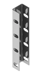 Reinforced U-profile connector BSUL 3, with overall dimensions 30x42x200 mm, metal thickness 2,0 mm, stainless steel