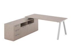 Executive desk with support cabinet right, item MP140DX