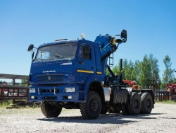 Special purpose vehicle with KMA type hydraulic loading crane on the basis of KAMAZ 5350 and its modifications 51K12N-U8
