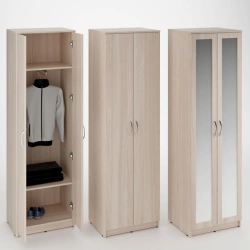 Swinging wardrobe for clothes 2 doors, pull-out rod