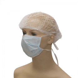 Medical mask of nonwoven materials non-sterile "GEXA" (two-layer, with ties, blue)