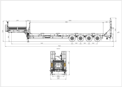 Semitrailer 98132B (loading space design - load-bearing frame, platform, front panel, gangway)
