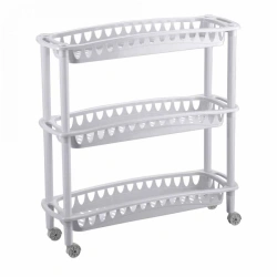 4312415; Narrow shelf unit "JULIA" 3 shelves 590X180X610 MM (light grey)