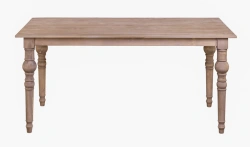 Dining table made of wood.