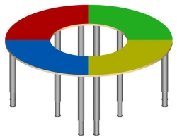 Table model "Ring" on adjustable legs, article no. 24946