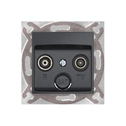 CADUCEUS ALING PRESTIGE flush-mounted aerial TV/FM end socket, graphite, item no. 6012Z.2 (mechanism). 6012Z.2 (mechanism)