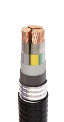Power cable K9PV... copper with EPR insulation in corrugated metal armour in BG ng(A)-HF sheath, flame retardant