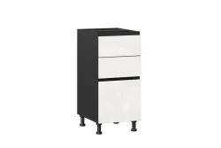 Sherwood LD.281110.000 Front of kitchen cabinet 400 3 drawers LUX (4) (set) (White gloss/Black )