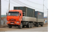 Flatbed truck, UZST brand, type UZST05, modification 174V-19 on KAMAZ 6522-53 chassis