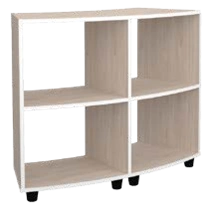 Radius partition shelving unit OpShk4.2.2.2