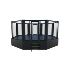 Octagonal cage for mixed martial arts (octagon) on the platform