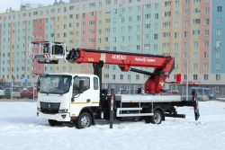 Automatic hydraulic lift AGP - TR328 produced by OOO Chaika-NN, modification 37847R, on the basis of KAMAZ 43082-H5 chassis.