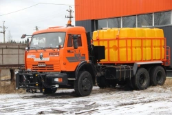 Combined road sweeping machine MKDU-2 on basic chassis KAMAZ-65115-RS