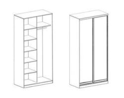 Wardrobe with compartment doors FML0010
