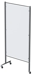 ?? - "???"(???-5303??) Medical screen of stainless steel, on wheels, one-section, with plastic.