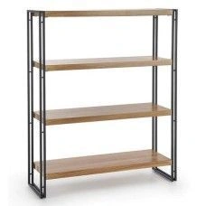 Wooden floor shelving unit
