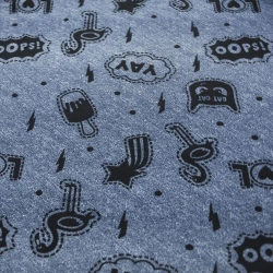 Knitted cotton fleece futer printed 100% cotton