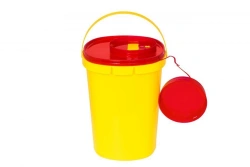 Containers for collection and transport of biomaterials for laboratory research, sharp instruments and organic materials.
