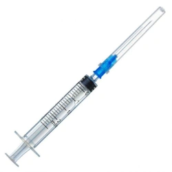 Single-use sterile three-detail "Luer" sterile injection syringe with nominal capacity of 2 ml with needle