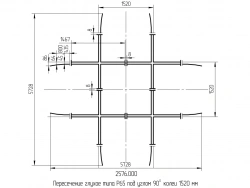 Blind rectangular crossing of P65 type on wooden beams of 2576.00.000 project.