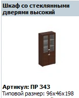 "Premier" Medium framed glass door (2pc set) of tall cupboard article PR 697