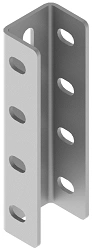 Profile connector U-shaped reinforced BSUL 7, with overall dimensions 200x61x45 mm, with metal thickness of 4,0 mm, hot-dip galv