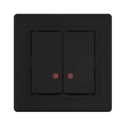 CADUCEUS ALING PRESTIGE Flush-mounted two-way switch with indication 10AX, 250V~, black (soft touch), article no. 626.E.