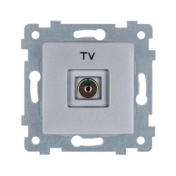 "MARIA" Low-voltage socket mechanism TV socket. ???1-457 "aluminium"