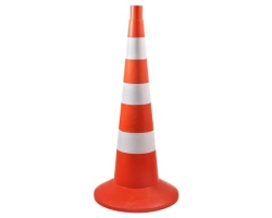 DK-750/W2 Road cone with 3 white s/o stripes of Ib class according to GOST 80 mm each