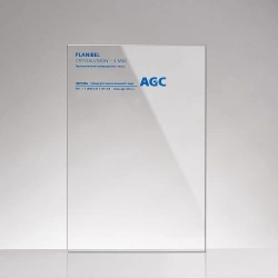 6 mm thick colourless sheet glass of Planibel Crystalvision trade mark