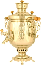 Samovar roaster 5 litres Brass plated Ball