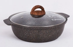 Cast aluminium 3L roasting pan (with non-stick coating) Kukmara TM, with glass lid, "Granit ultra" line