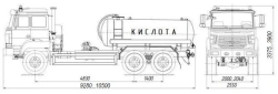 Acid tanker truck ???-10 4680L2-60 on URAL 4320-4971-78, 4320-4971-80, 4320-4971-82 chassis