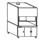 Fume cupboard with built-in drawers ??-1n