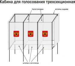 Three-part voting booth (plastic frame)