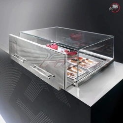 Built-in horizontal pastry case Glassier SLIDE