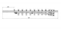 Straight frame rail with curved shank of project H01.011.5000.00