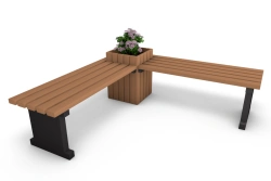 Corner bench with cachepot