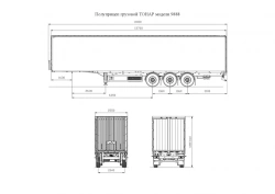 Semi-trailer-cargo model Tonar 9888 with a tent with axle unit manufactured by TONAR of model 90432