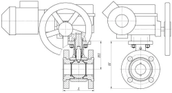 Flanged ball valve under electric actuator ?? DN 10-100 PN 1,6-25 MPa