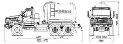 Tank truck for oil and gas condensate collection AKN/AKNS 4680M4 on URAL chassis 5557-6151-70, 5557-6151-72, 5557-6151-74.