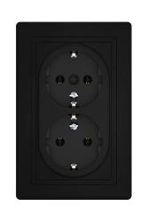 CADUCEUS ALING PRESTIGE Flush-mounted double earthed socket with plastic base 16A, 250V~, black (