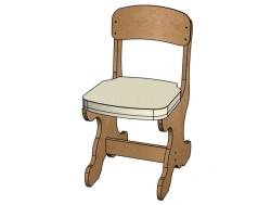 Shaped chair, H=260, semi-upholstered (seat)/ StD67