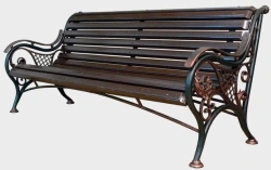 Wrought iron bench (softwood lath)